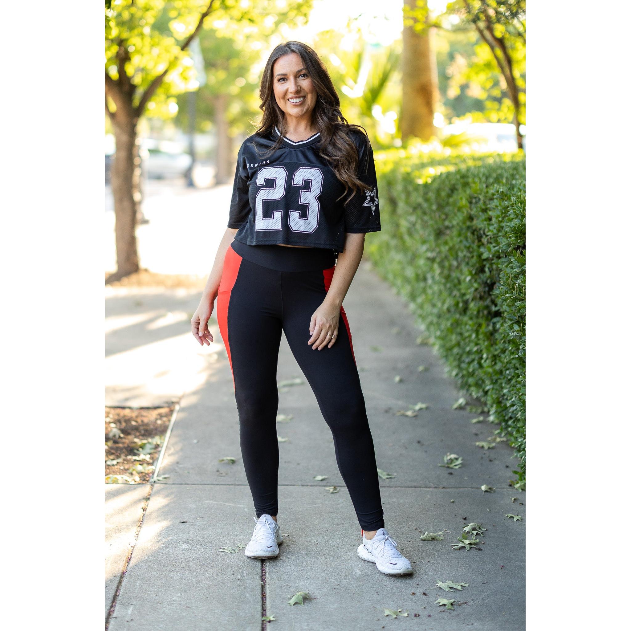 Ready to Ship | The Roxie - Red Panel Full Length Leggings